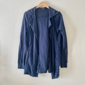 Lucky Brand Navy Blue Hooded cardigan